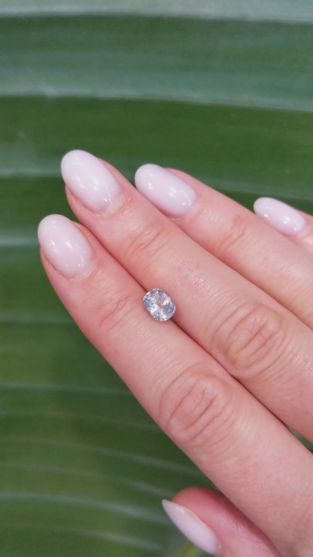 1.29 Ct. Bluish Grey Sapphire from Montana Size Video