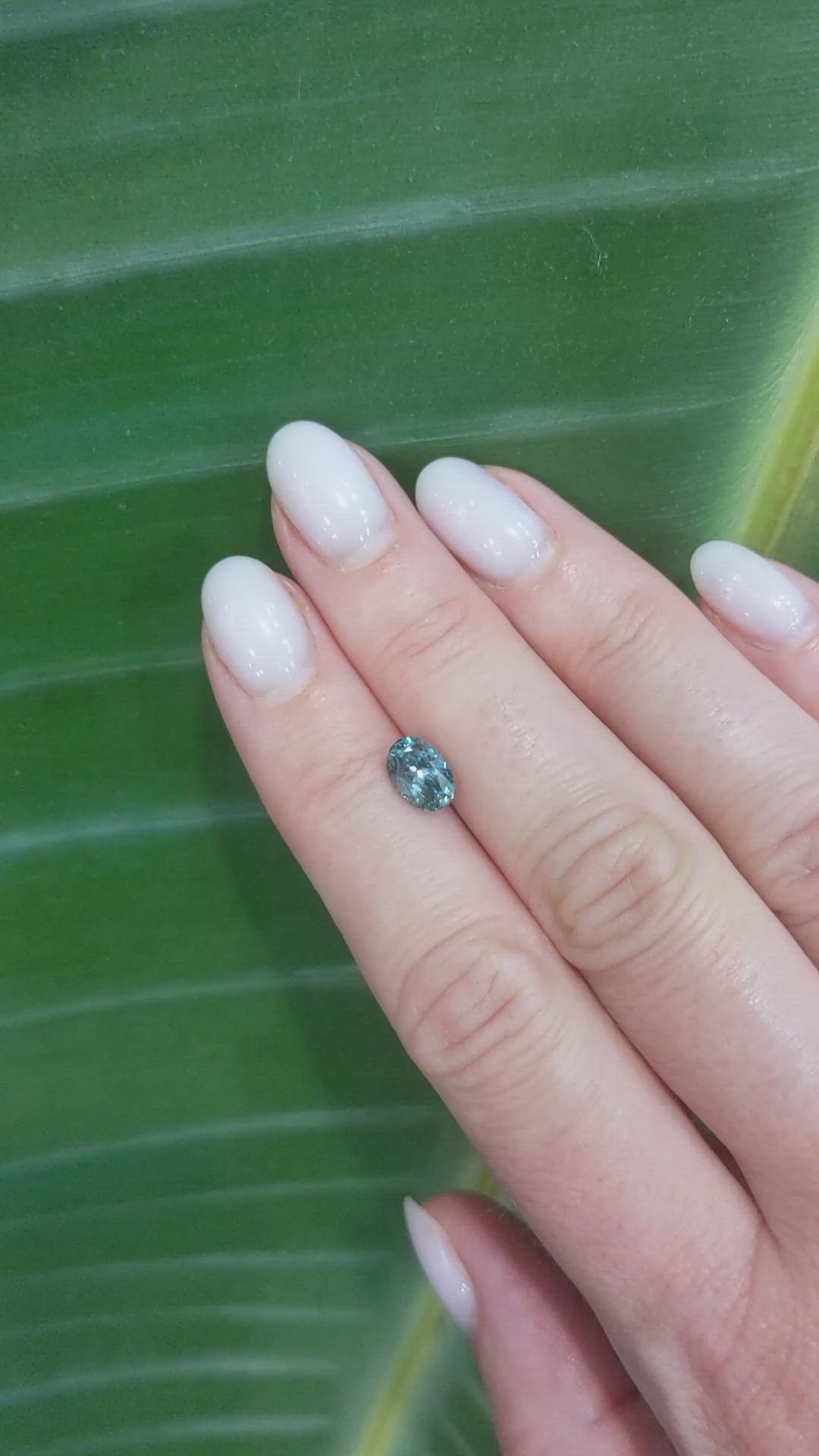 1.44 Ct. Greenish Blue Sapphire from Montana Size Video