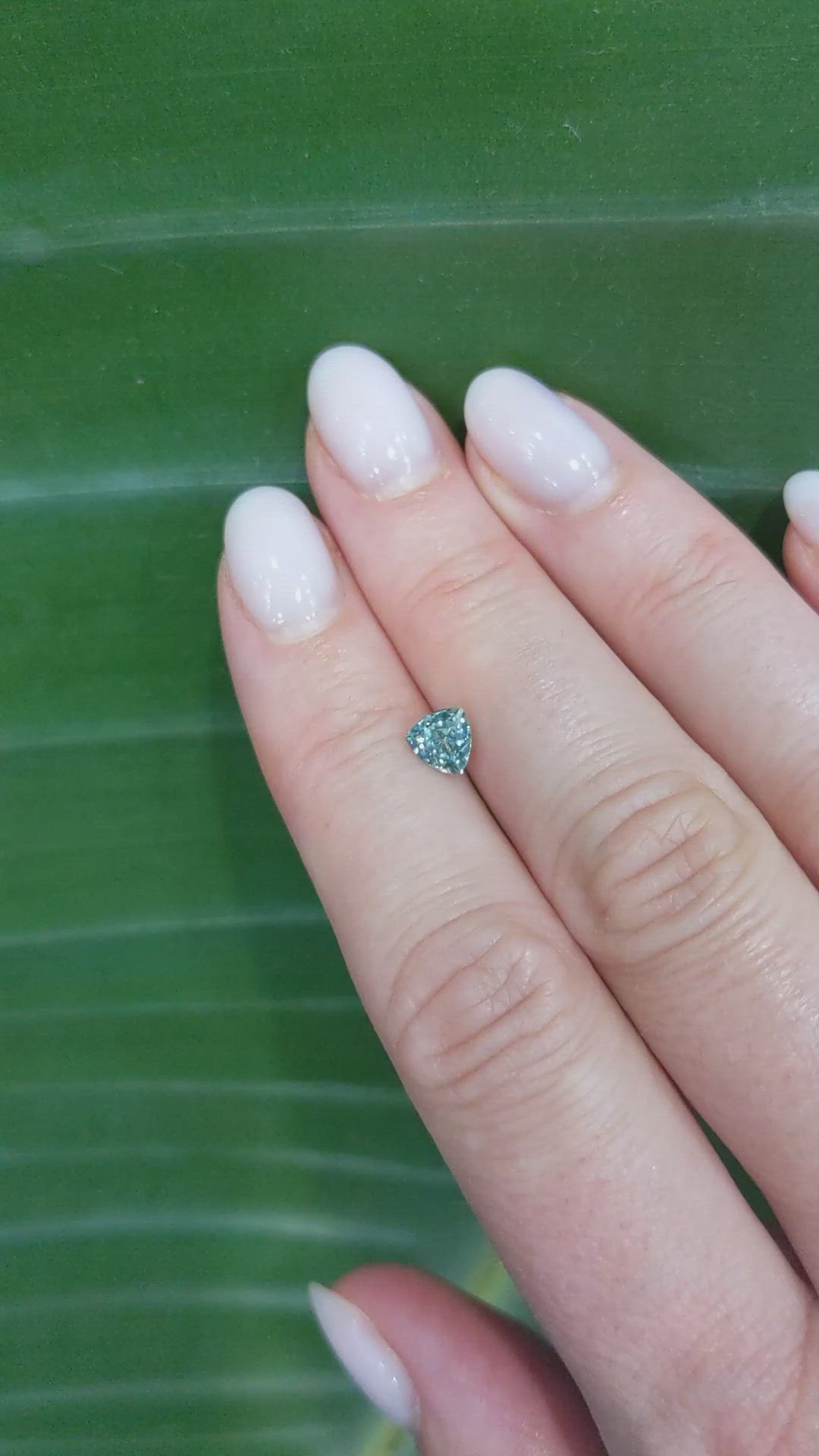 0.83 Ct. Greenish Blue Sapphire from Montana Size Video