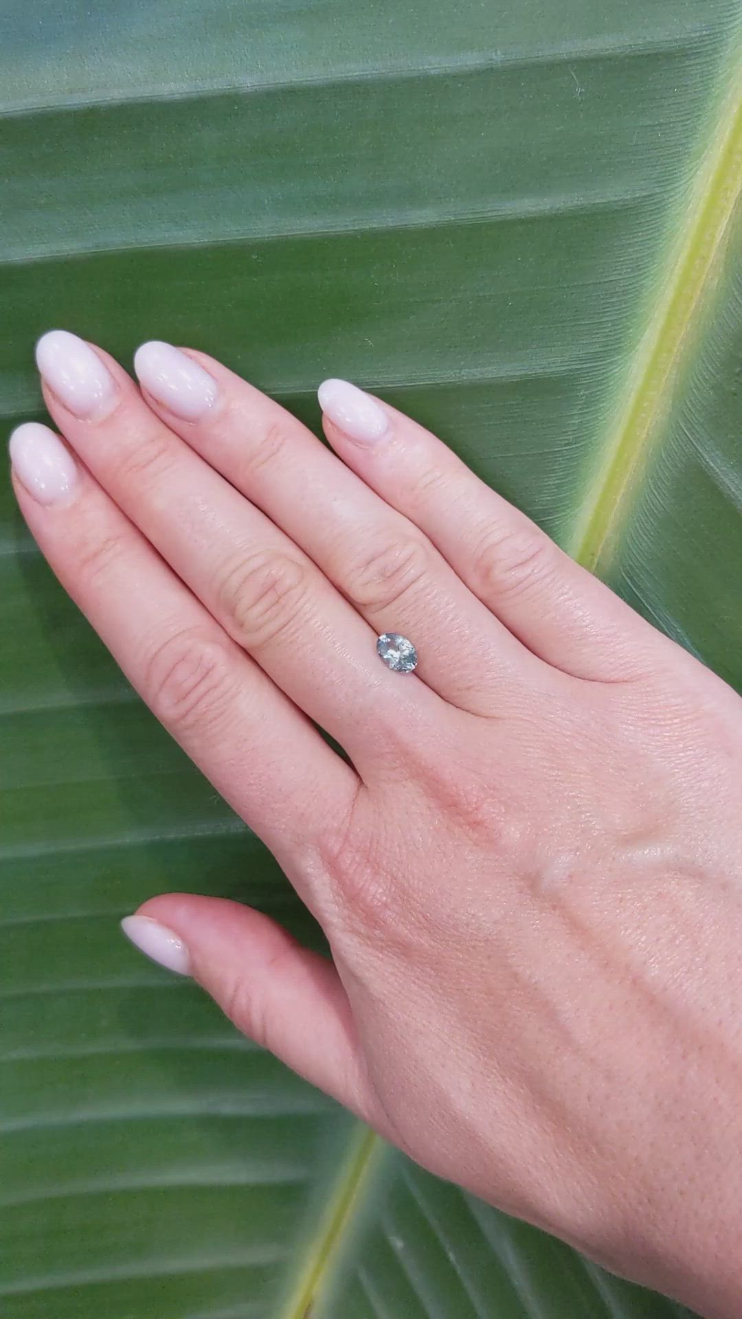 0.90 Ct. Greenish Blue Sapphire from Montana Size Video