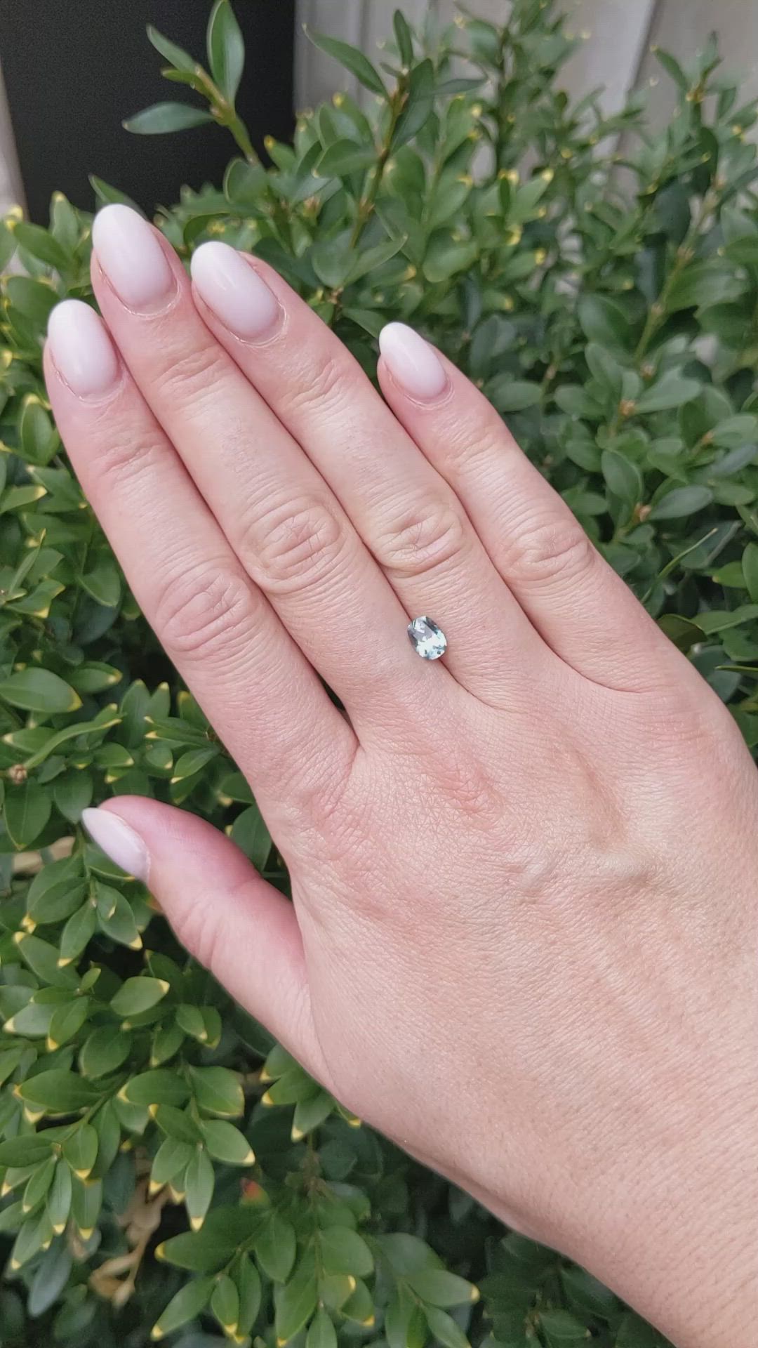 0.88 Ct. Bluish Green Sapphire from Montana Size Video