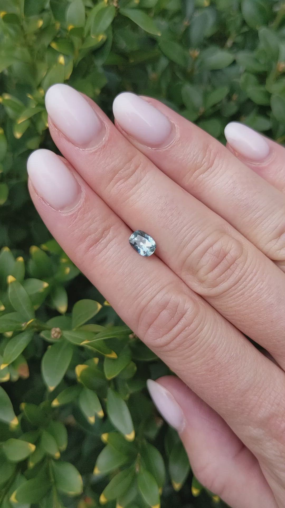 0.88 Ct. Bluish Green Sapphire from Montana Size Video