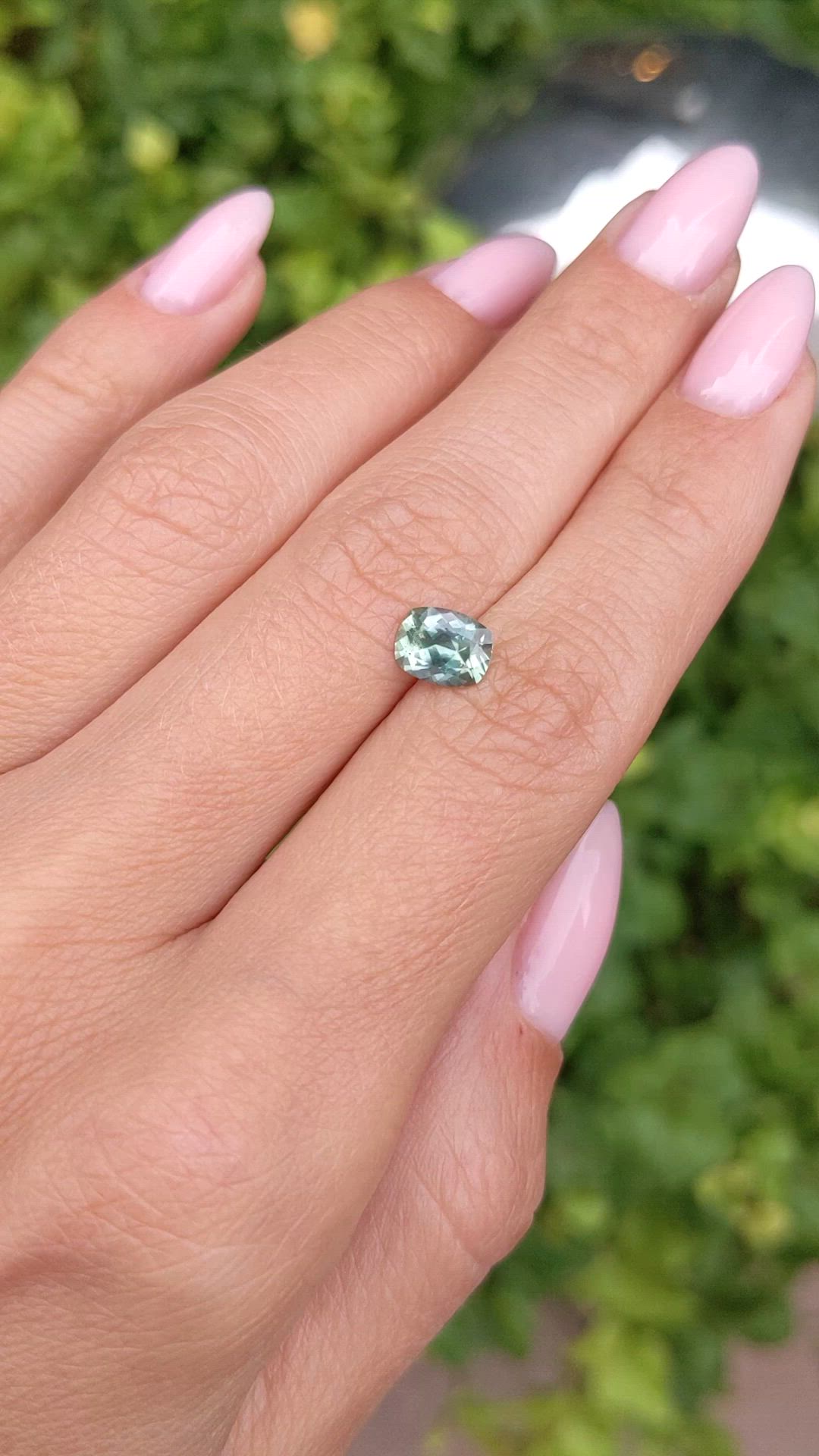 1.26 Ct. Green Sapphire from Montana Size Video