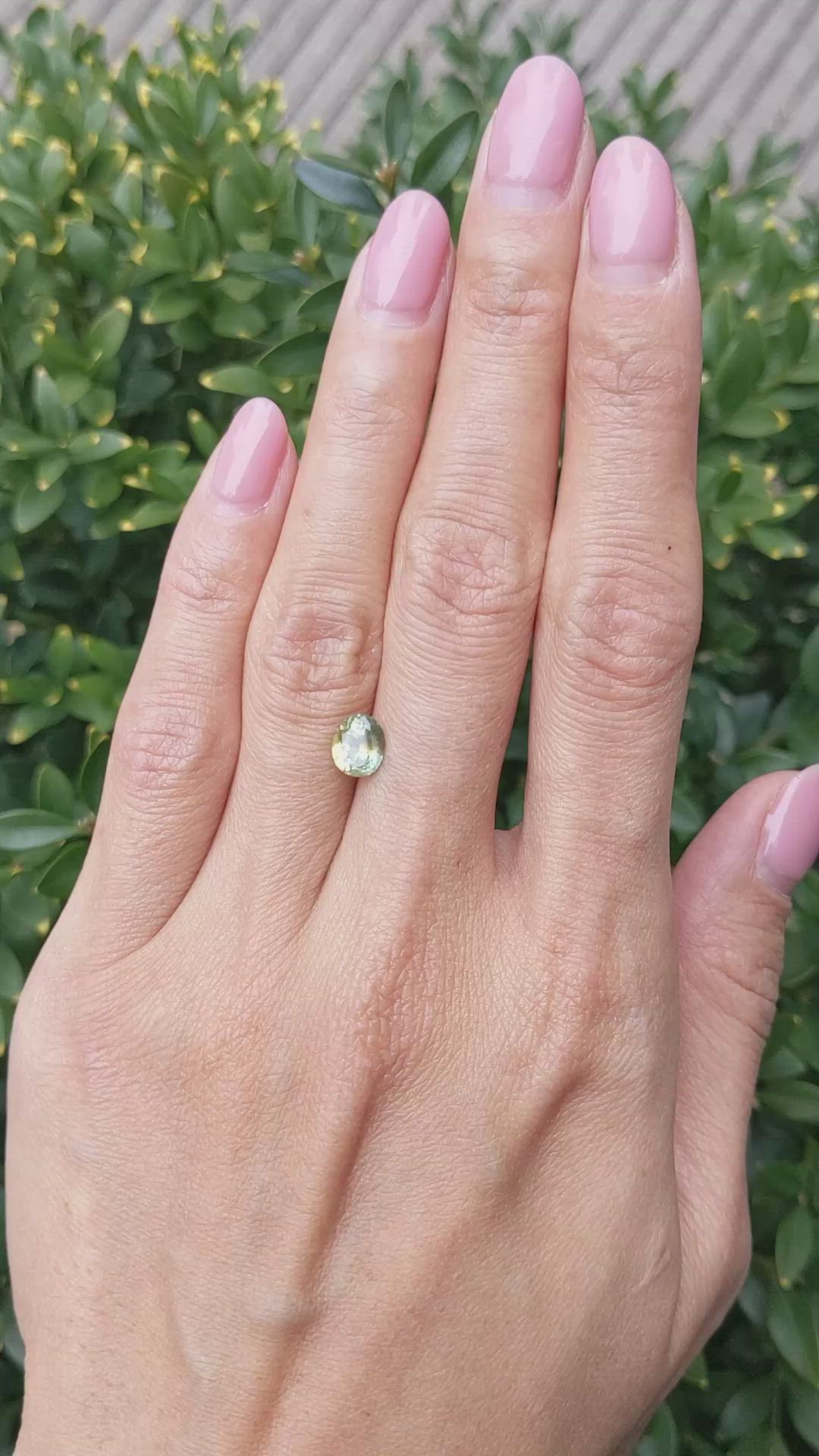 1.26 Ct. Green Sapphire from Montana Size Video