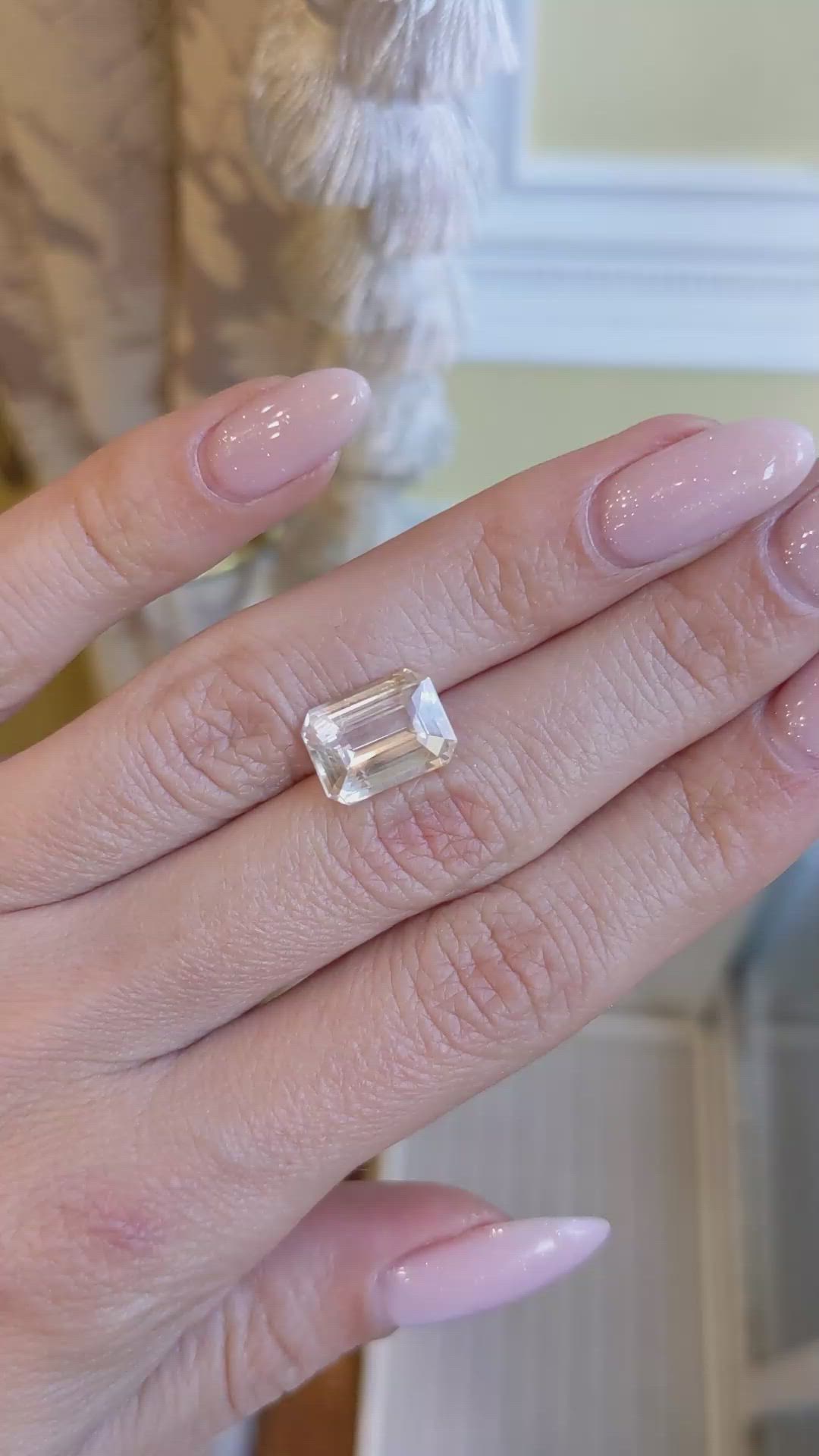5.02 Ct. Peach Sapphire from Ceylon (Sri Lanka) Size Video
