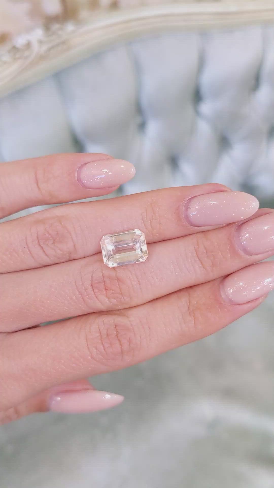5.02 Ct. Peach Sapphire from Ceylon (Sri Lanka) Size Video