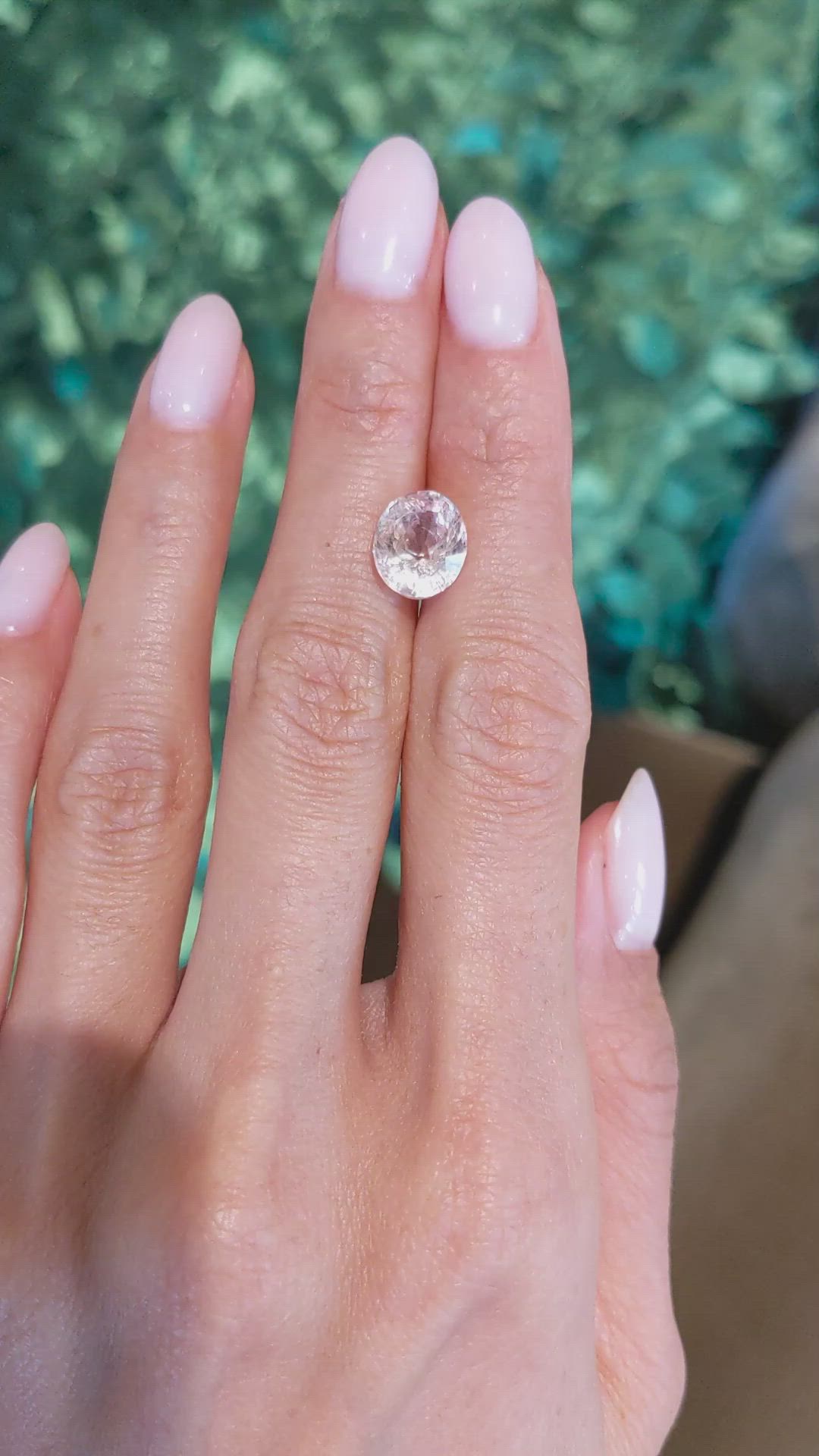 4.58 Ct. Peach Sapphire from Ceylon (Sri Lanka) Size Video