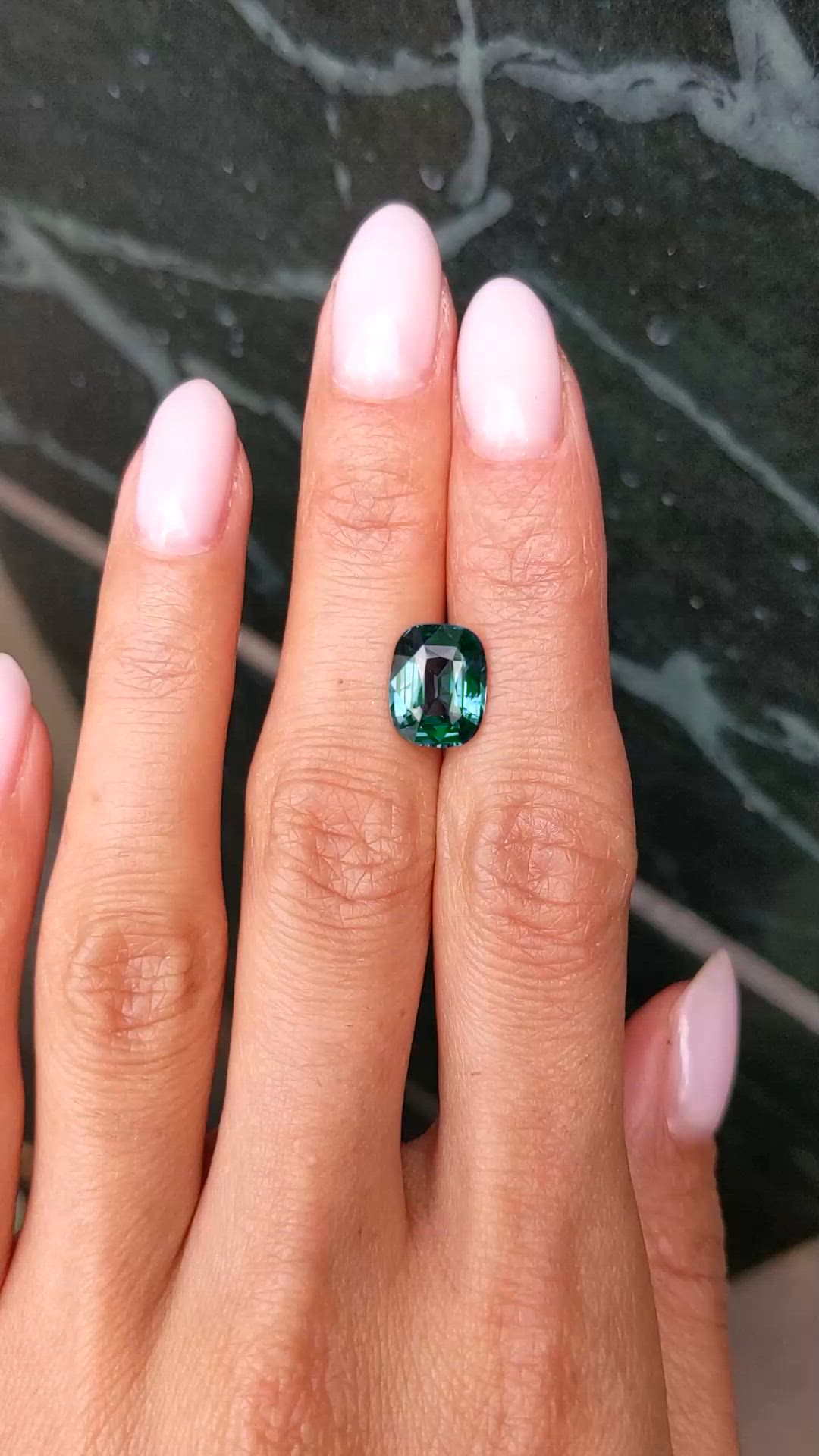 4.12 Ct. Bluish Green Sapphire from Ceylon (Sri Lanka) Size Video