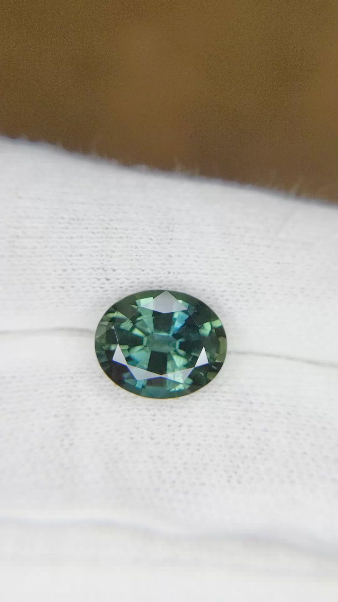 5.47 Ct. Bluish Green Sapphire from Madagascar Size Video