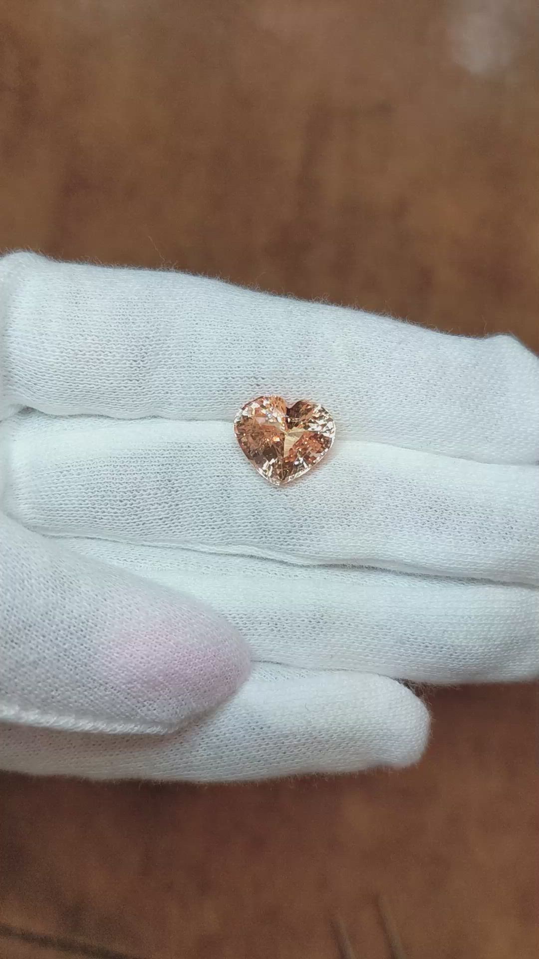7.16 Ct. Peach Sapphire from Ceylon (Sri Lanka) Size Video