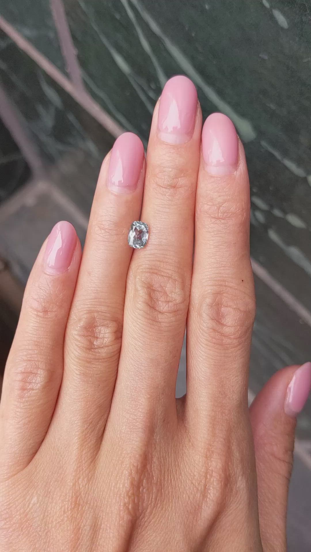 1.24 Ct. Bluish Green Sapphire from Montana Size Video