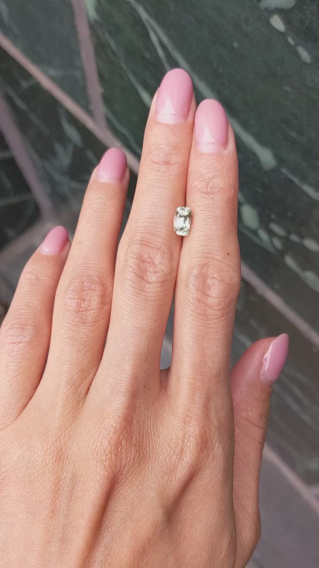 1.46 Ct. Yellowish Green Sapphire from Montana Size Video