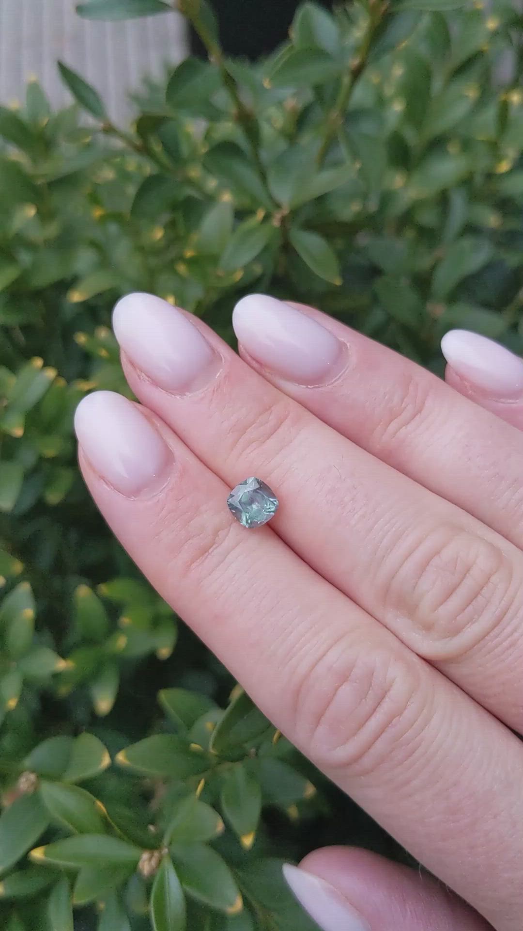 1.18 Ct. Bluish Green Sapphire from Montana Size Video