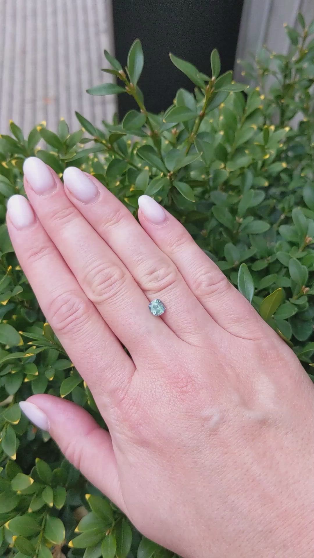 1.18 Ct. Bluish Green Sapphire from Montana Size Video