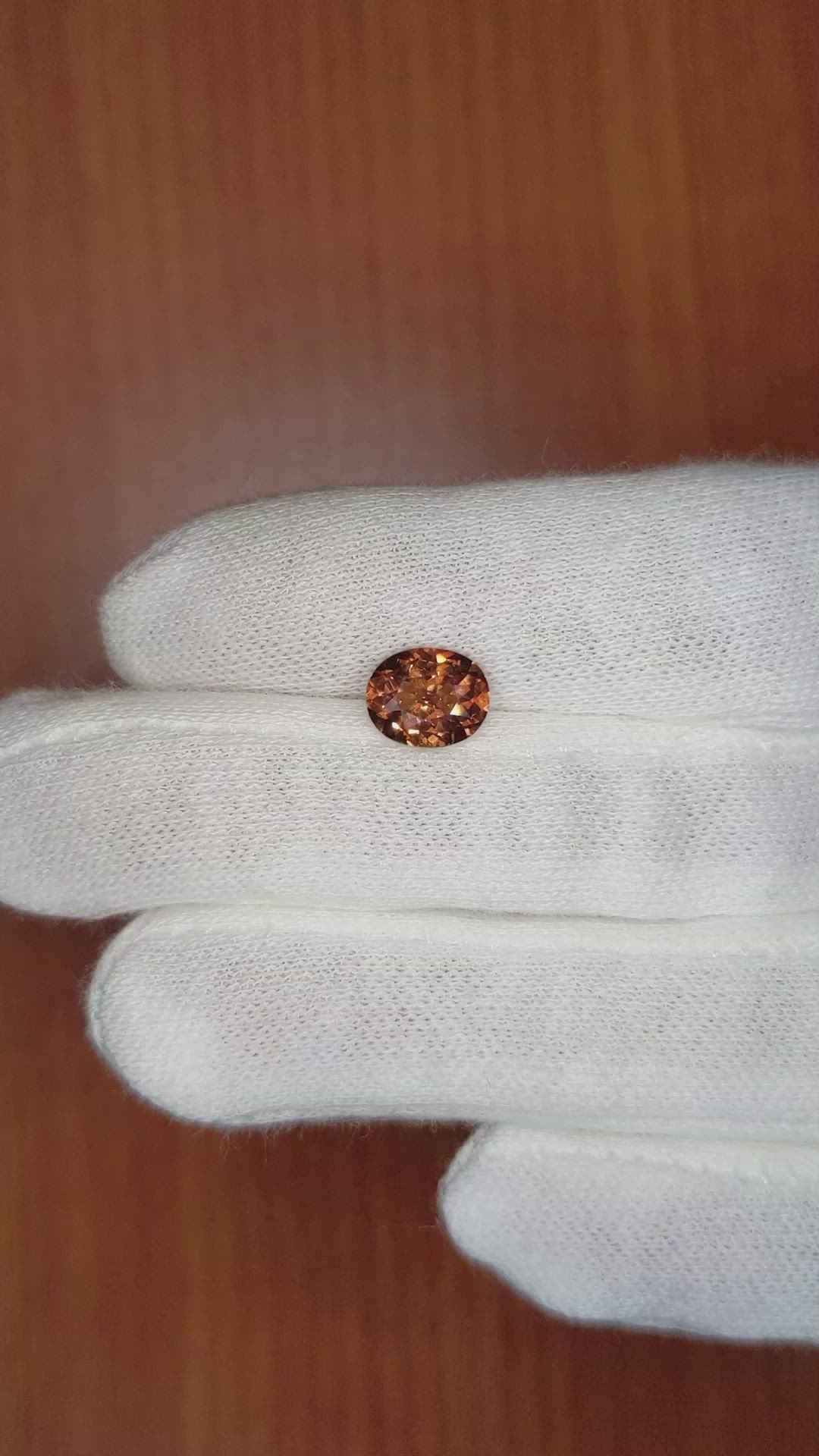 2.13 Ct. Orangish Brown Sapphire from Ceylon (Sri Lanka) Size Video