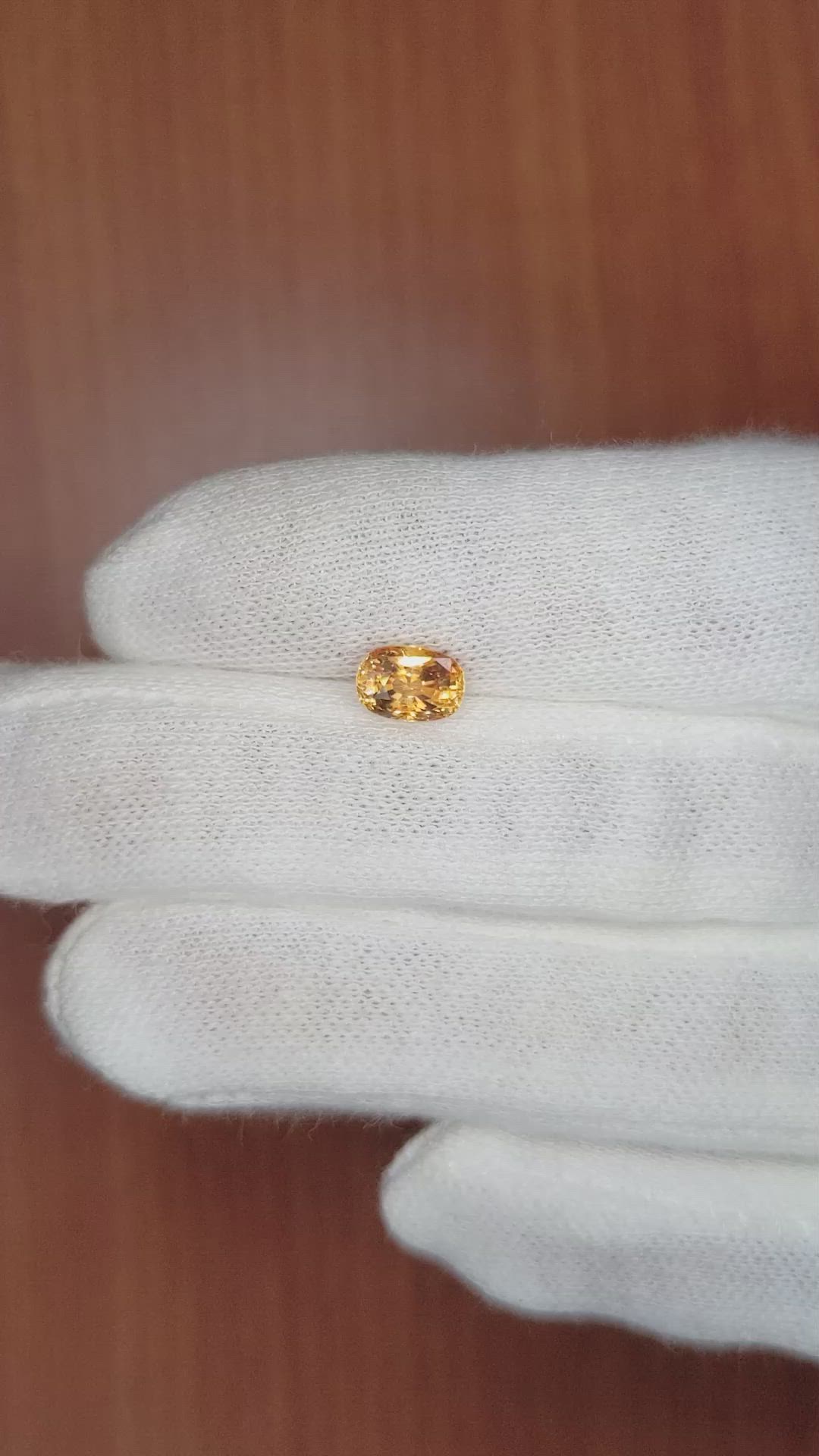 1.38 Ct. Orange Sapphire from Ceylon (Sri Lanka) Size Video