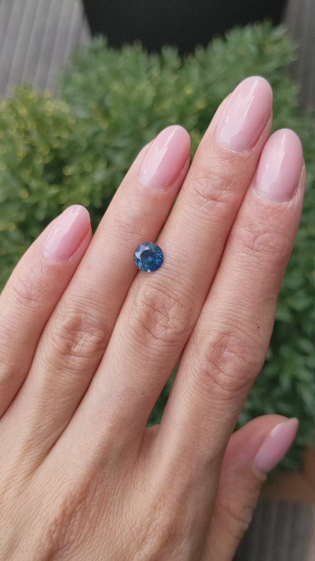 1.27 Ct. Greenish Blue Sapphire from Montana Size Video