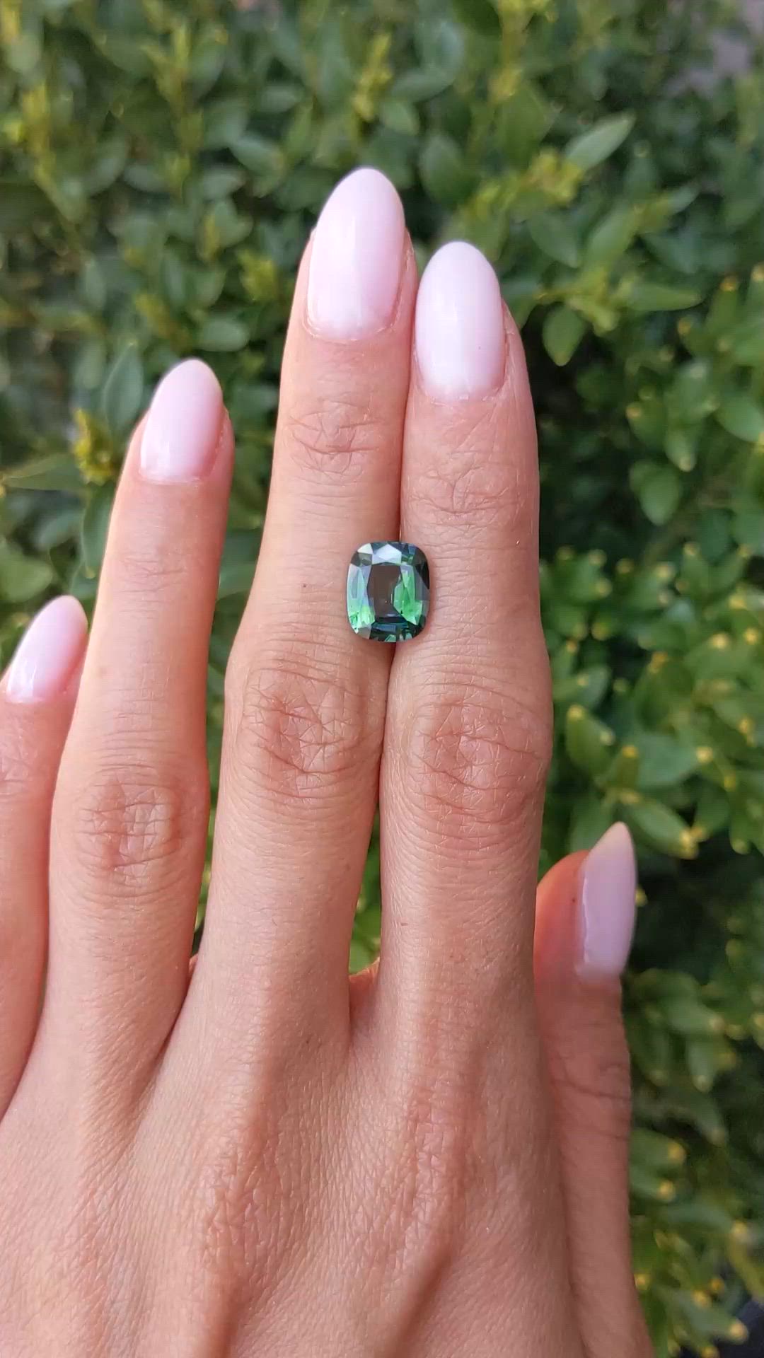 3.65 Ct. Bluish Green Sapphire from Ceylon (Sri Lanka) Size Video