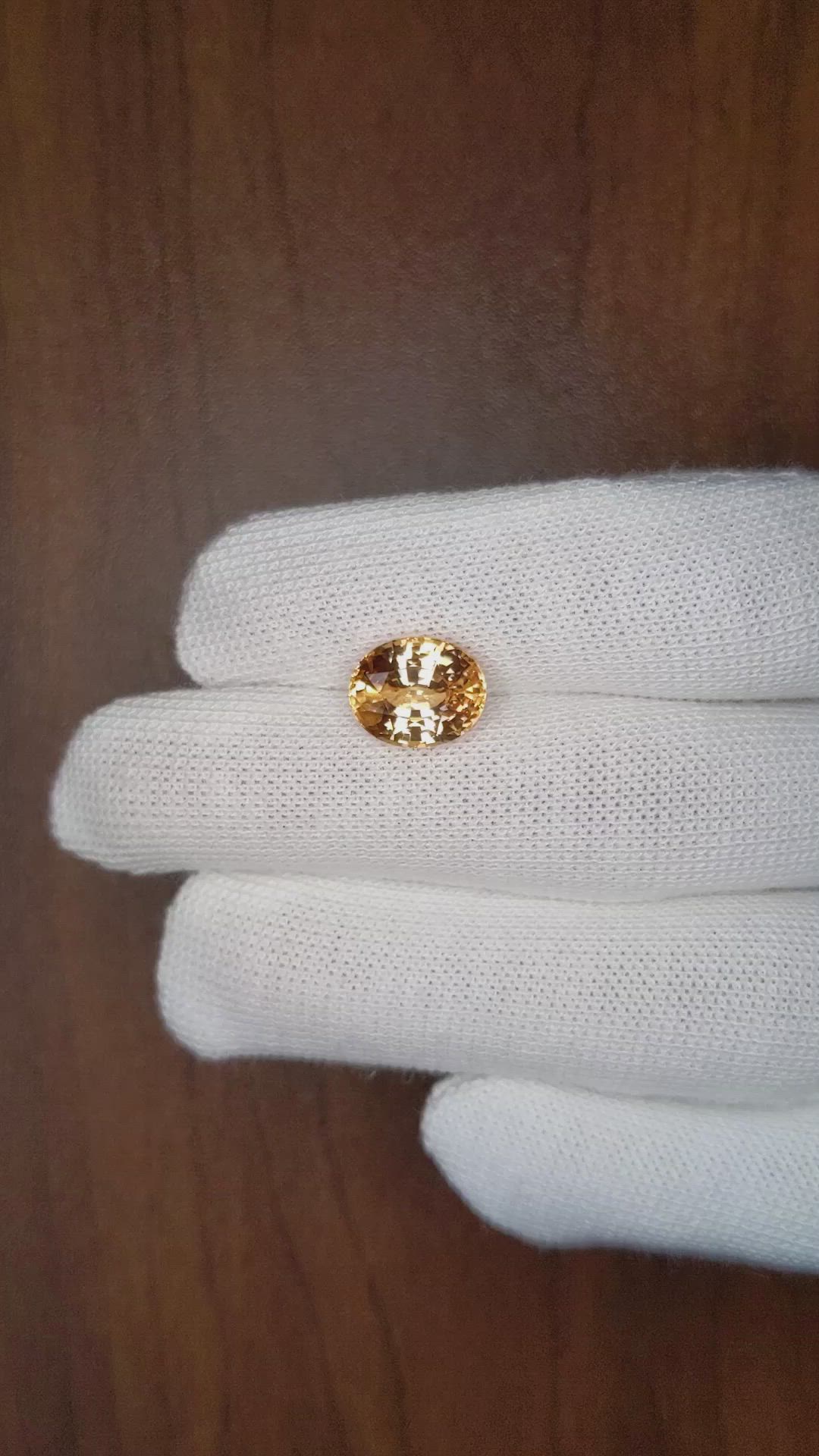 5.66 Ct. Peach Sapphire from Ceylon (Sri Lanka) Size Video