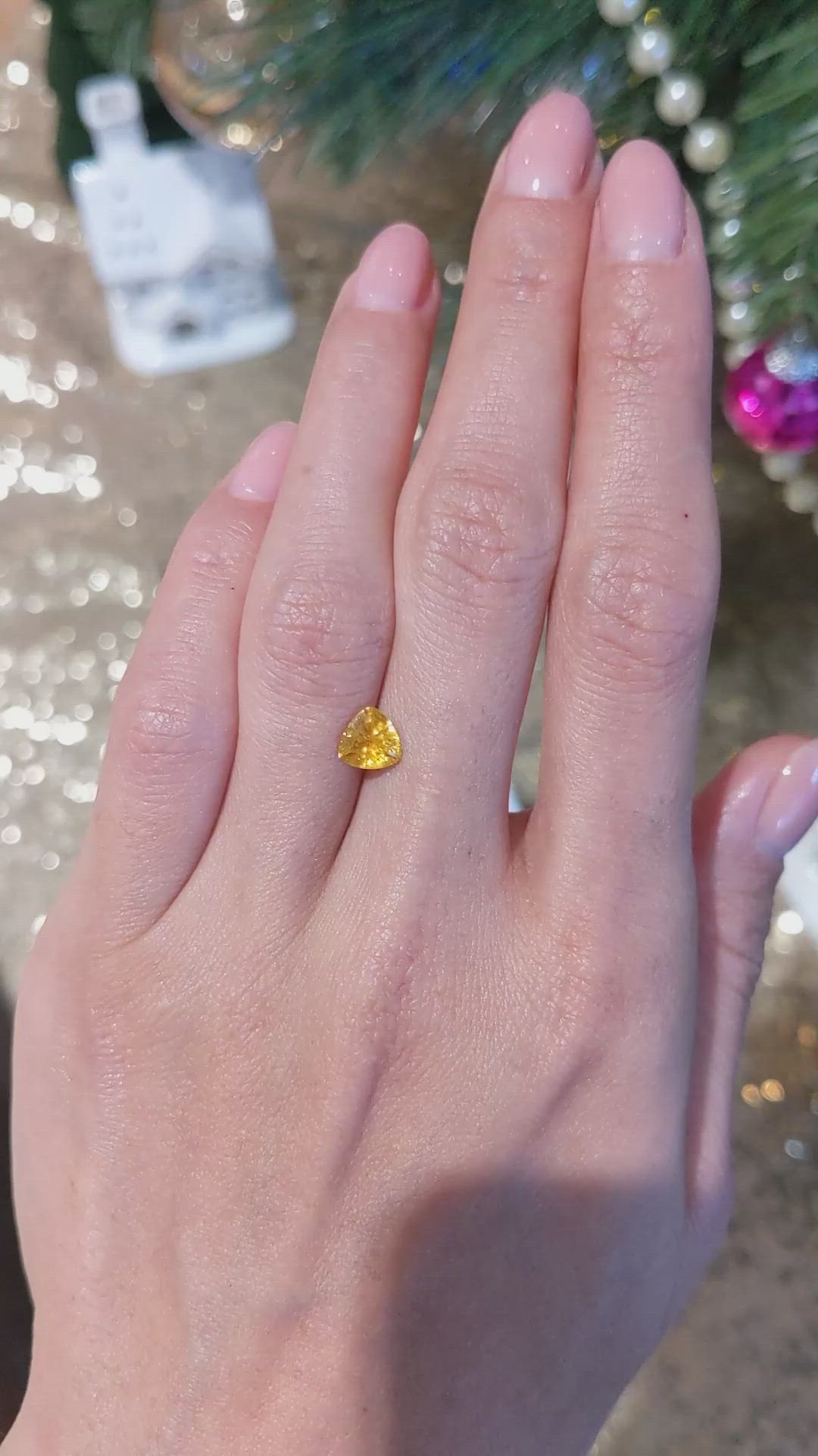 1.17 Ct. Orangish Yellow Sapphire from Ceylon (Sri Lanka) Size Video