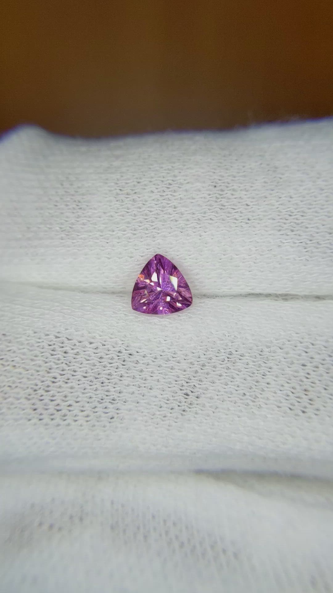 0.60 Ct. Pinkish Purple Sapphire from Ceylon (Sri Lanka) Size Video