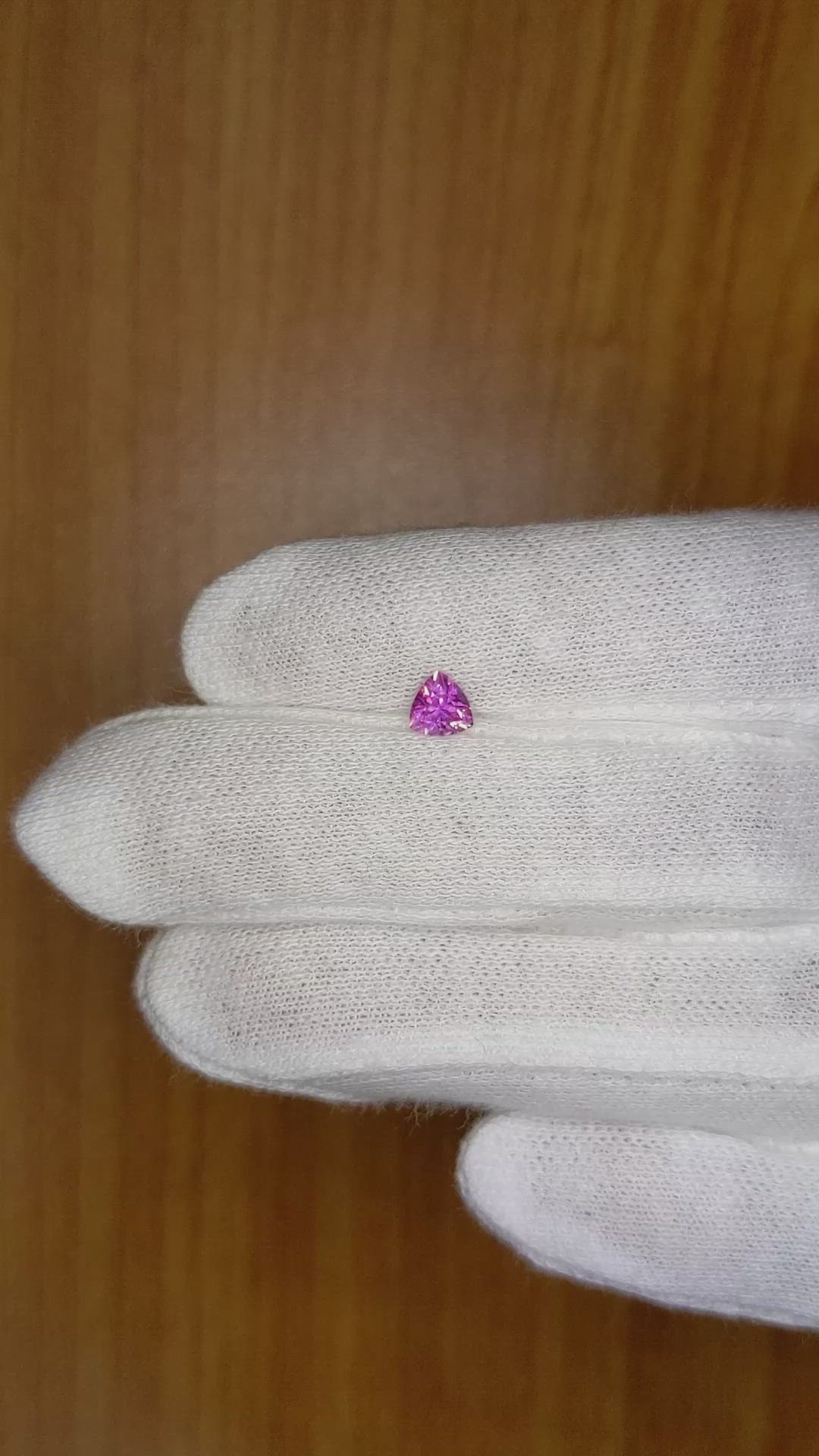 0.47 Ct. Purplish Pink Sapphire from Ceylon (Sri Lanka) Size Video