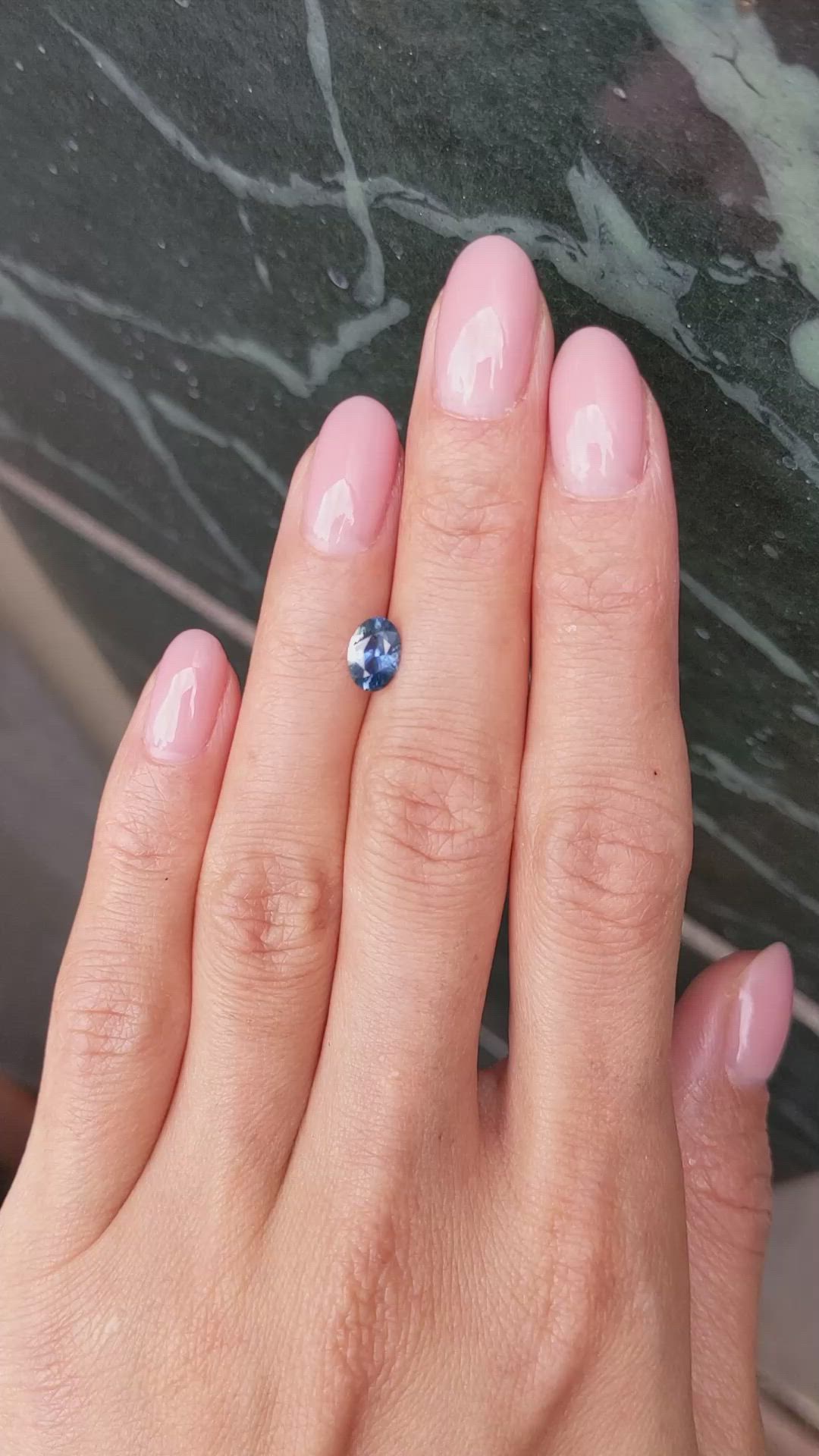 0.89 Ct. Greenish Blue Sapphire from Montana Size Video