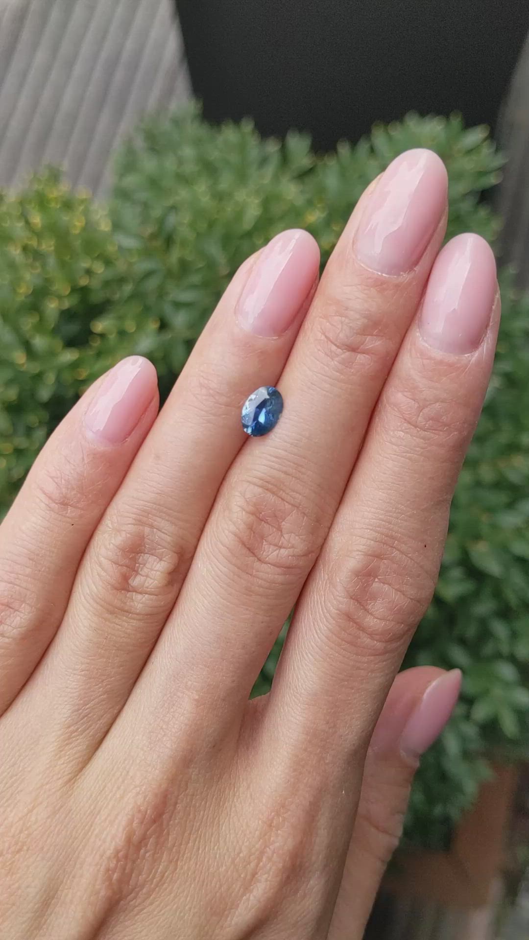 0.89 Ct. Greenish Blue Sapphire from Montana Size Video