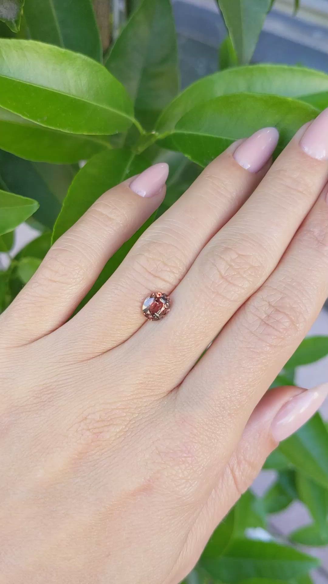 1.34 Ct. Orangish Brown Sapphire from Ceylon (Sri Lanka) Size Video