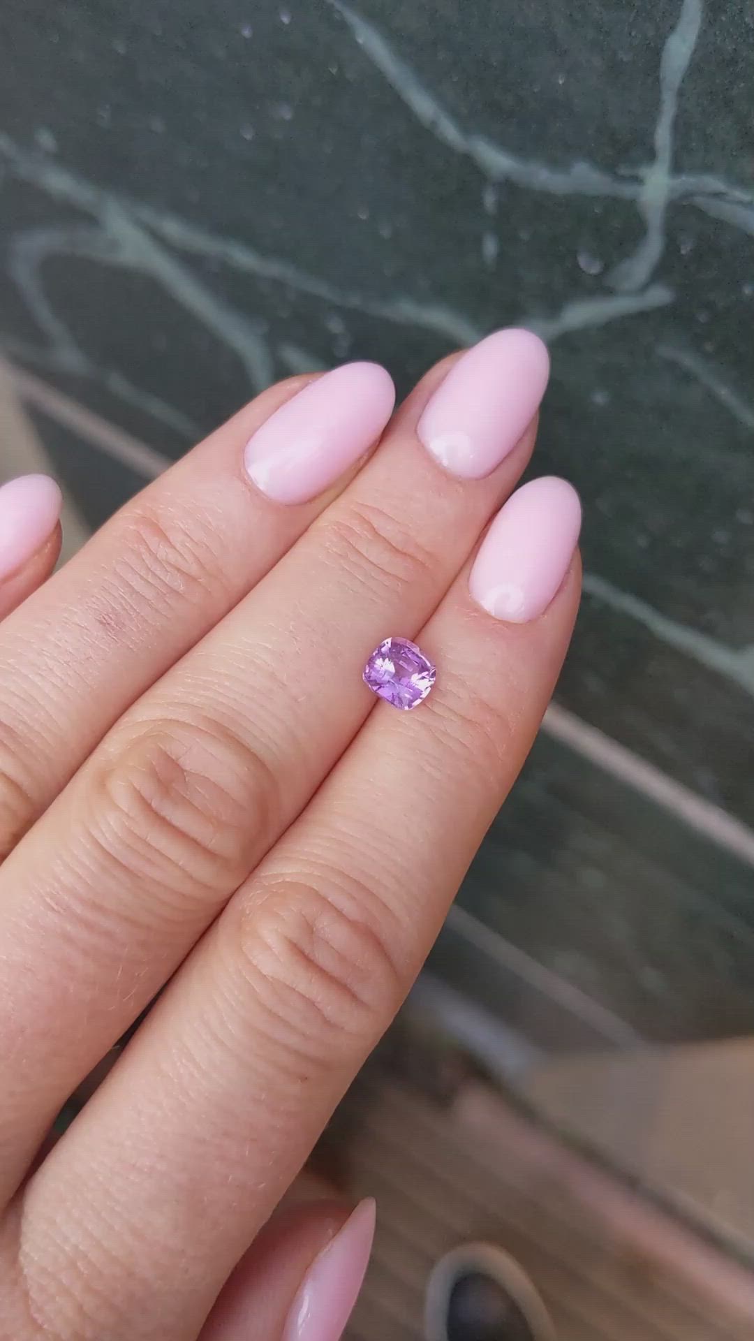 1.23 Ct. Purple Sapphire from Ceylon (Sri Lanka) Size Video