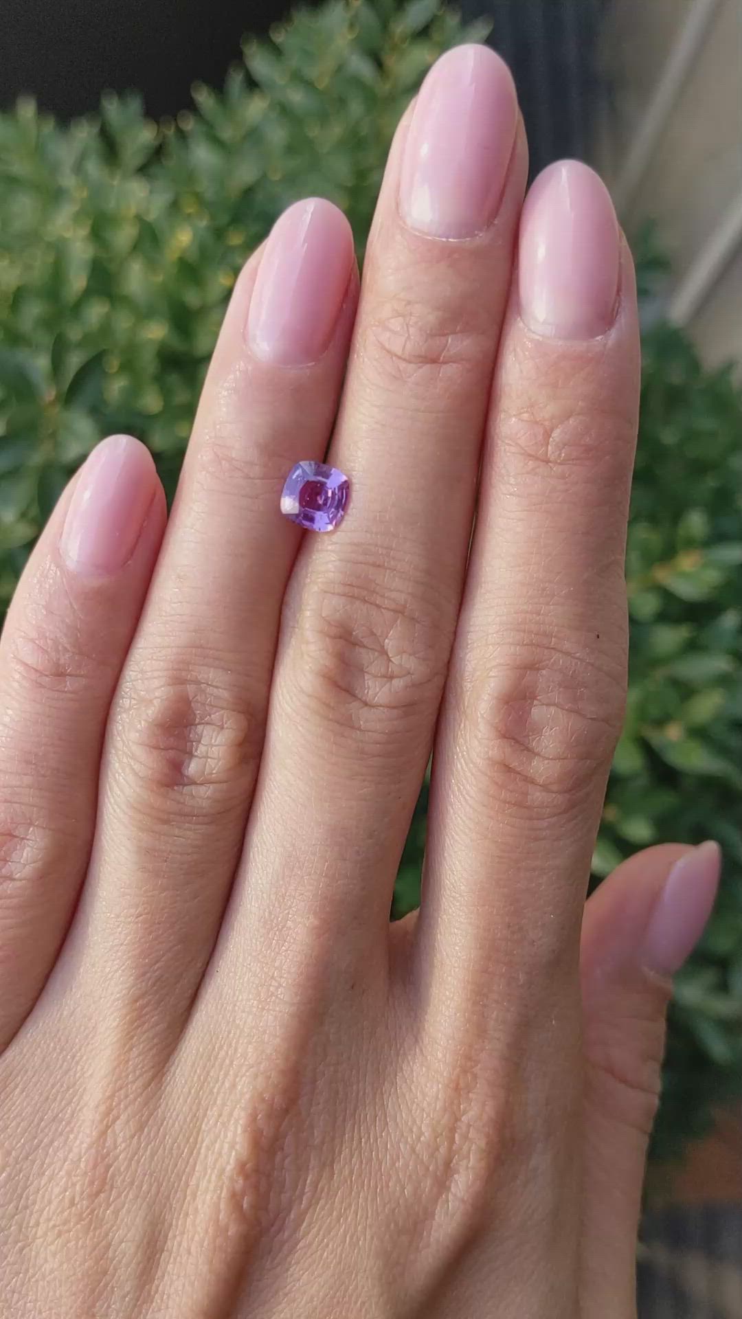 1.06 Ct. Pinkish Purple Sapphire from Ceylon (Sri Lanka) Size Video