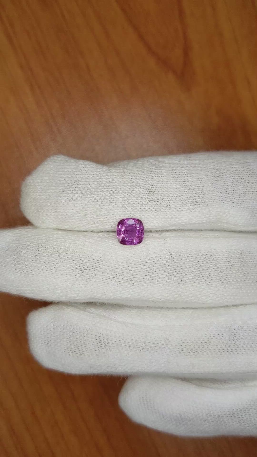 1.06 Ct. Pinkish Purple Sapphire from Ceylon (Sri Lanka) Size Video