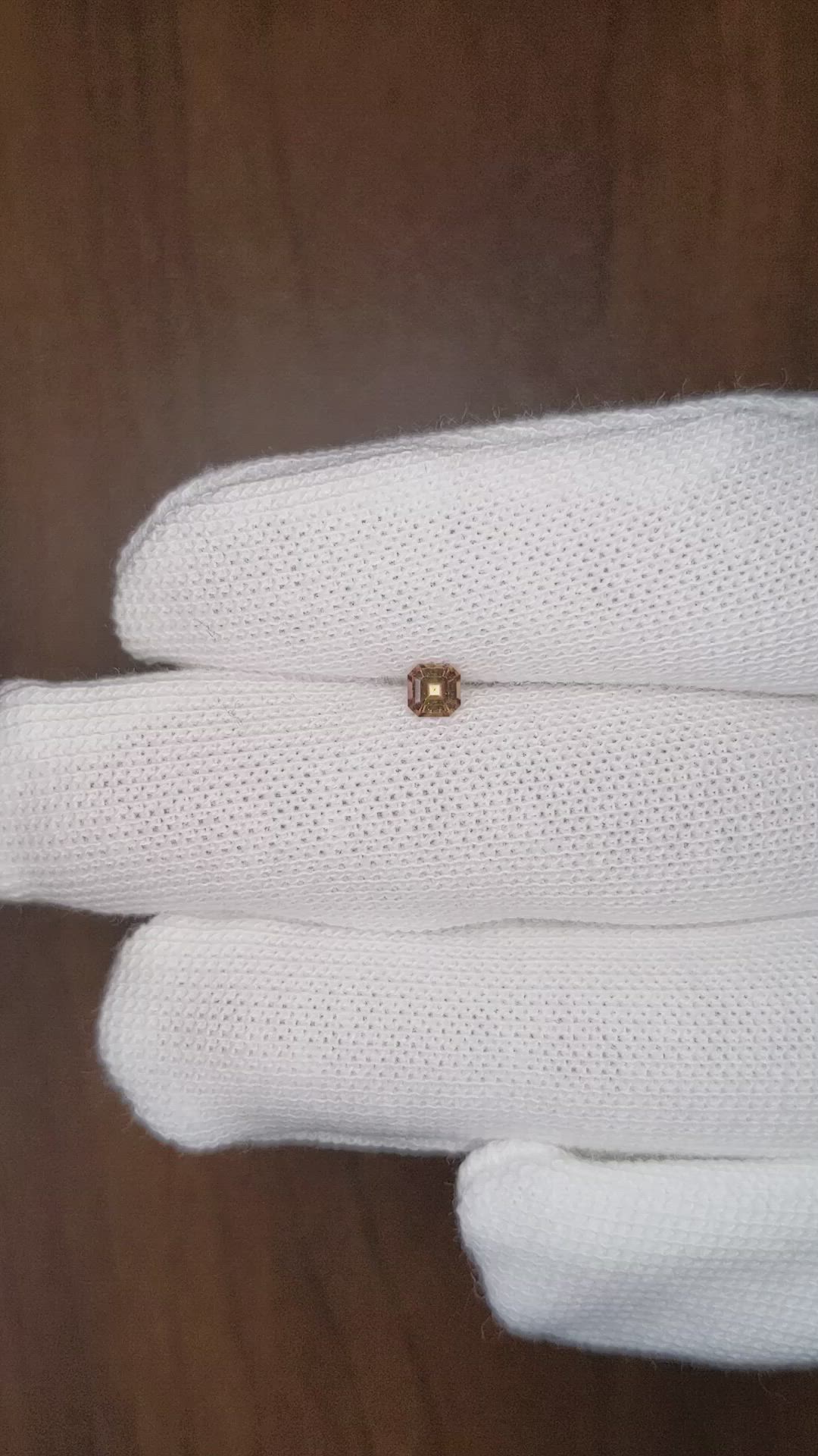 0.24 Ct. Peach Sapphire from Ceylon (Sri Lanka) Size Video