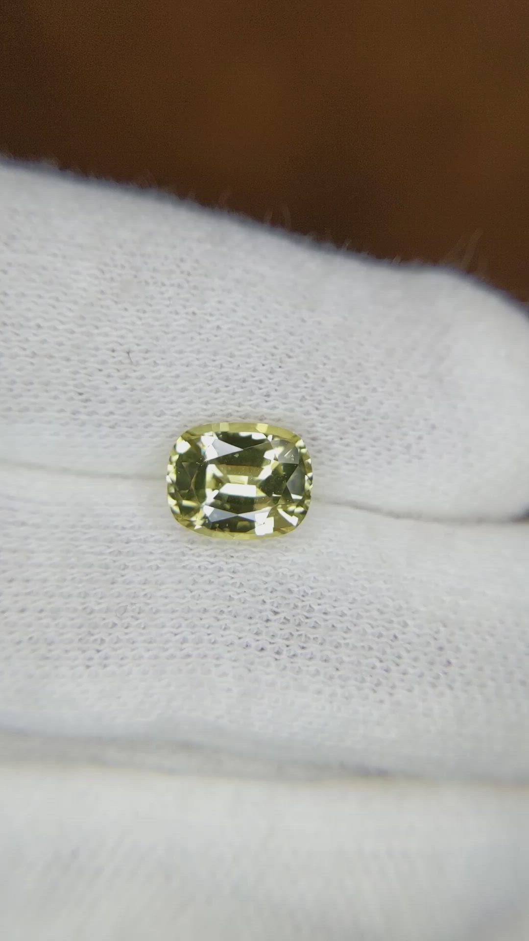 2.09 Ct. Yellowish Green Sapphire from Madagascar Size Video