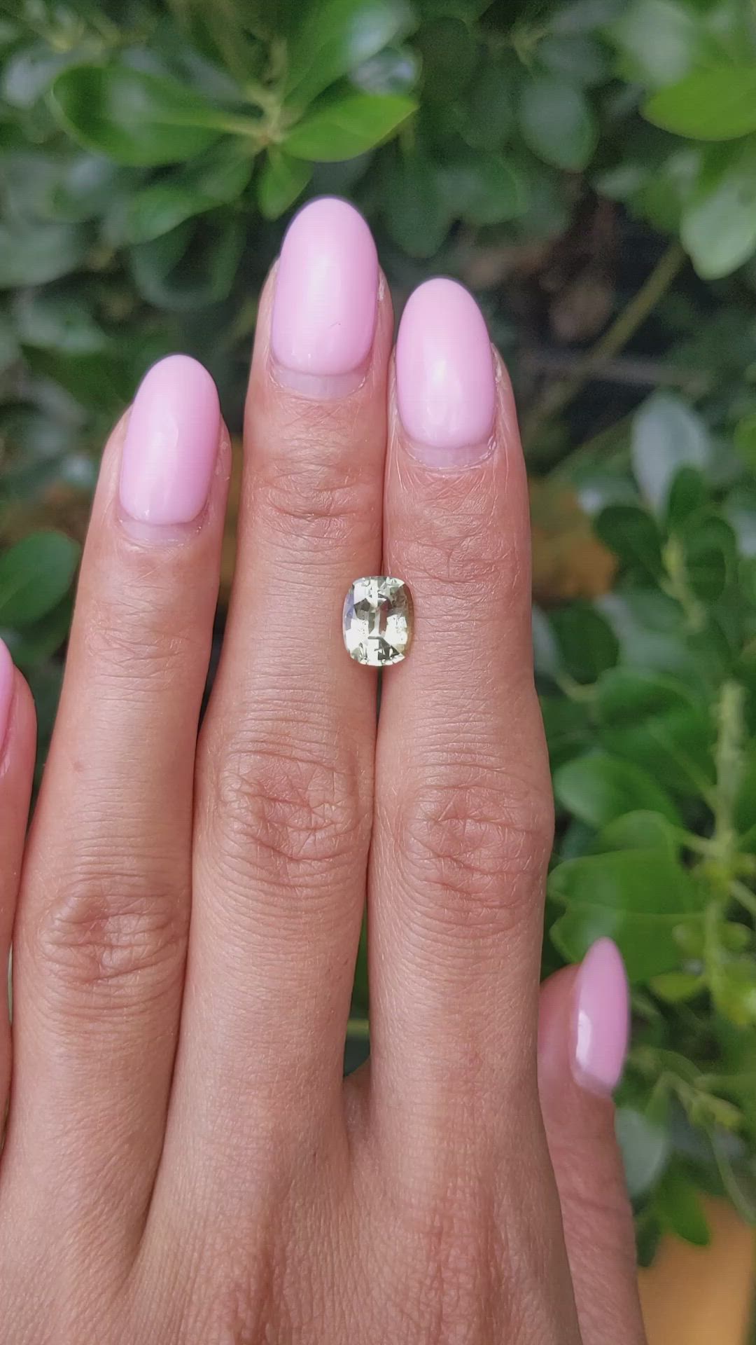 2.09 Ct. Yellowish Green Sapphire from Madagascar Size Video