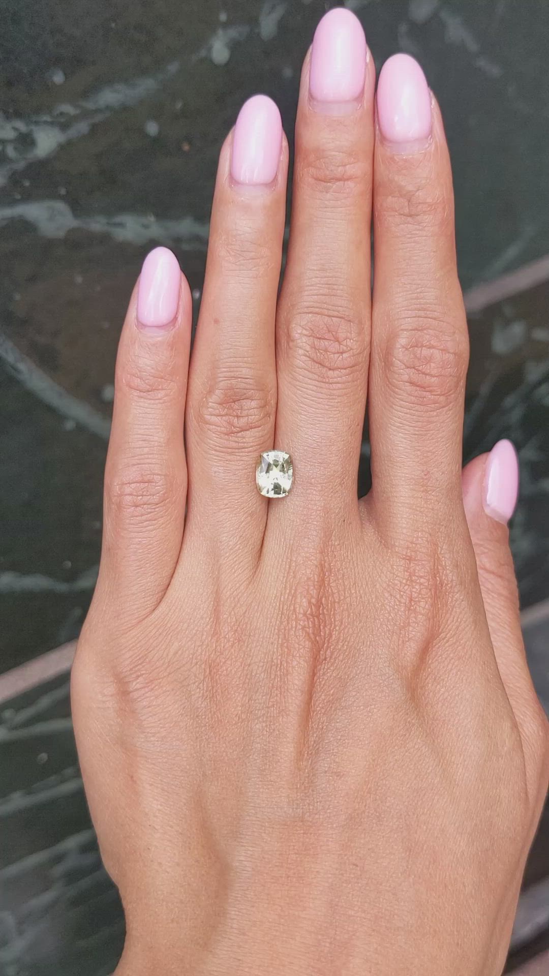 2.09 Ct. Yellowish Green Sapphire from Madagascar Size Video