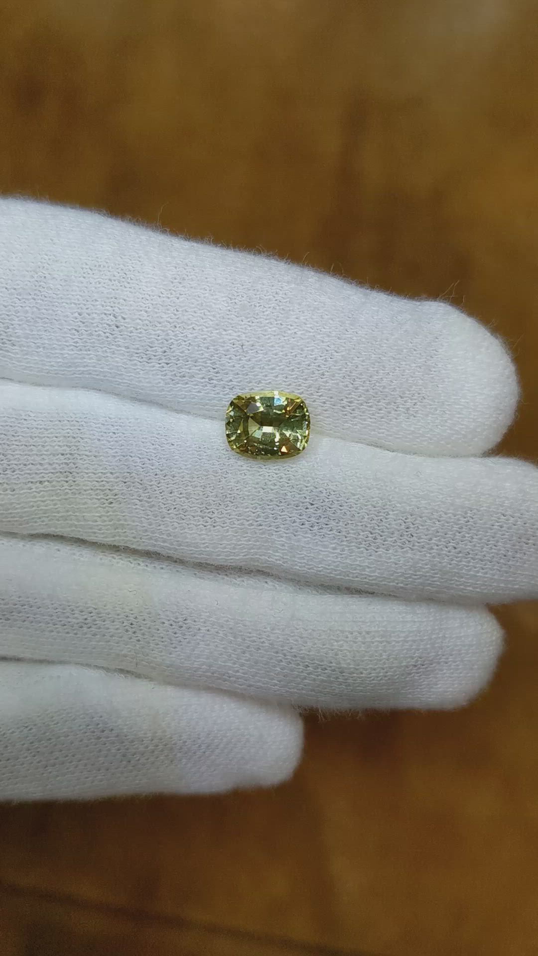 2.09 Ct. Yellowish Green Sapphire from Madagascar Size Video