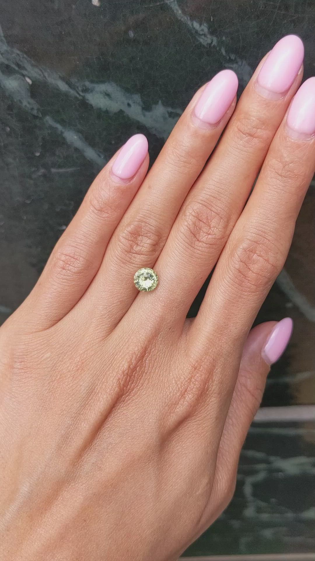 2.17 Ct. Greenish Yellow Sapphire from Madagascar Size Video