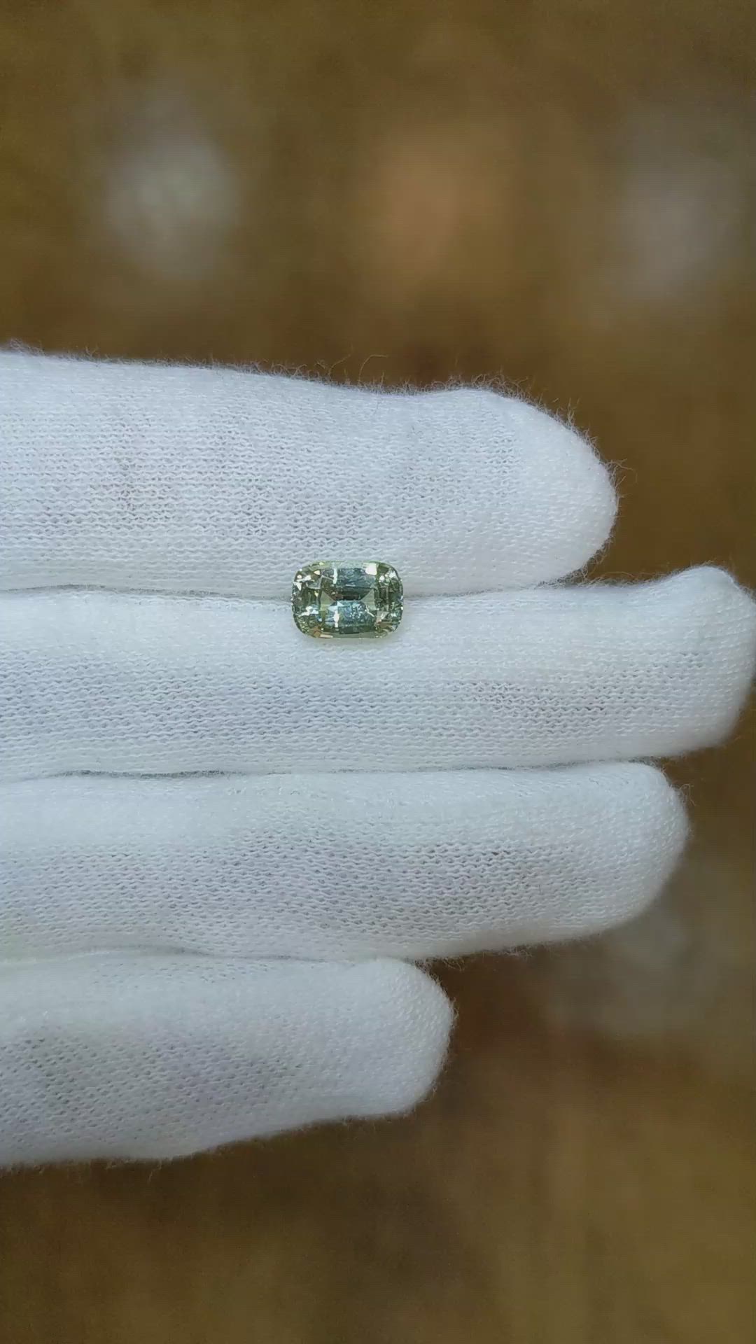 1.66 Ct. Yellowish Green Sapphire from Madagascar Size Video