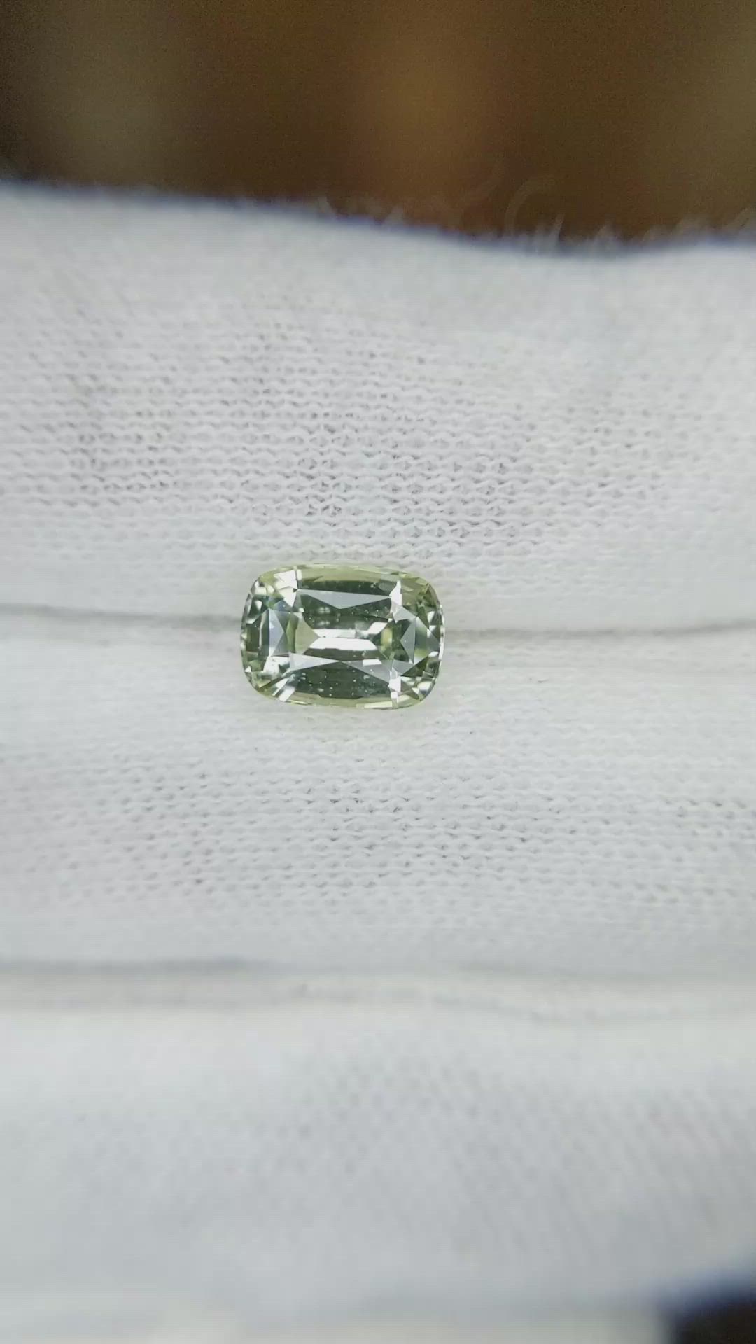 1.66 Ct. Yellowish Green Sapphire from Madagascar Size Video