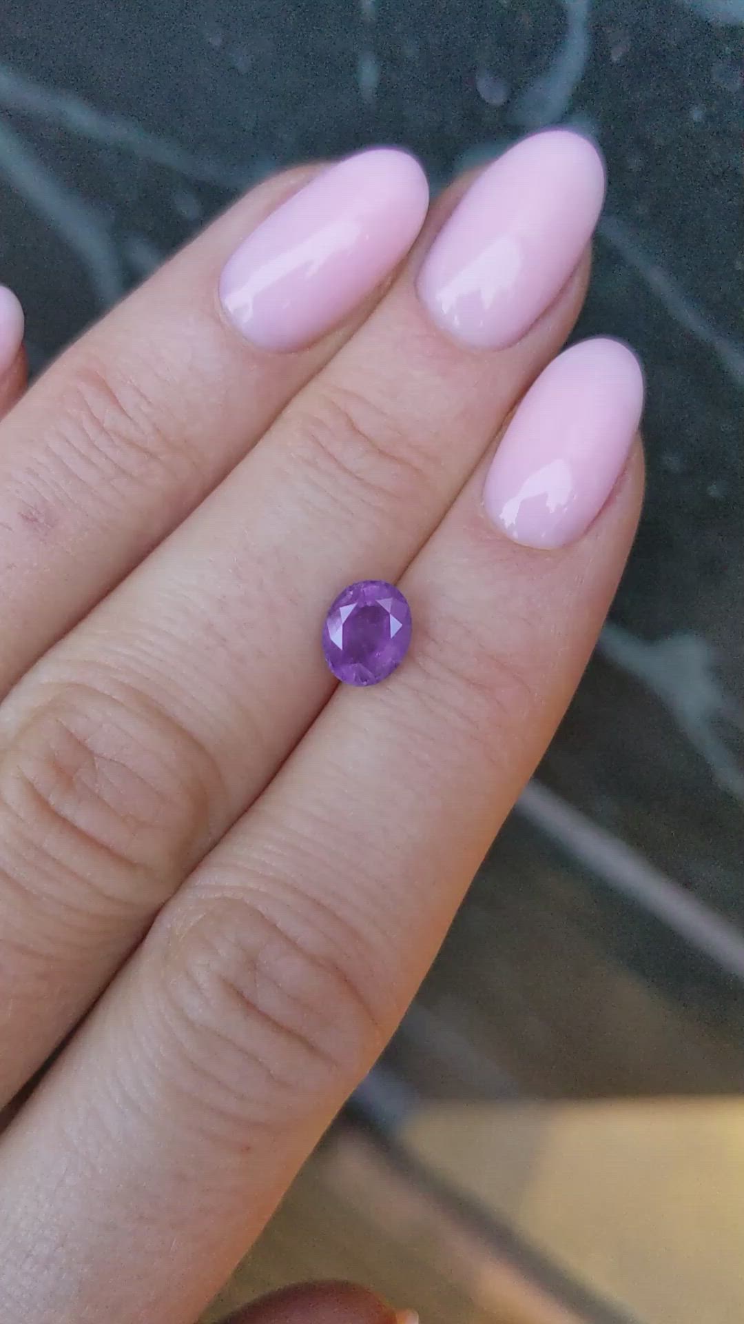 1.32 Ct. Purple Sapphire from Ceylon (Sri Lanka) Size Video