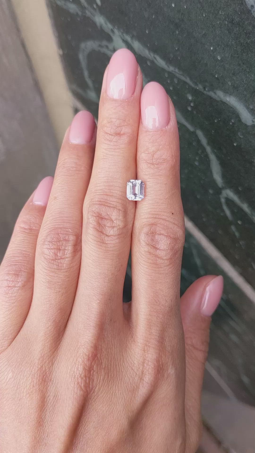 1.59 Ct. White Sapphire from Madagascar Size Video