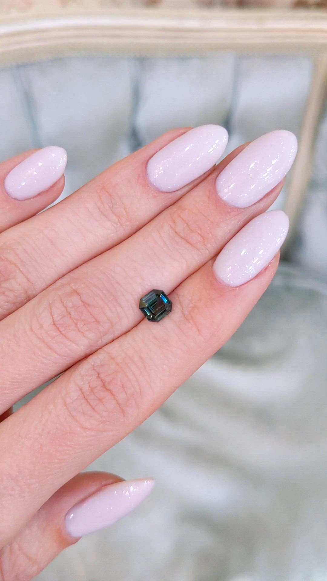 1.07 Ct. Bluish Green Sapphire from Ceylon (Sri Lanka) Size Video