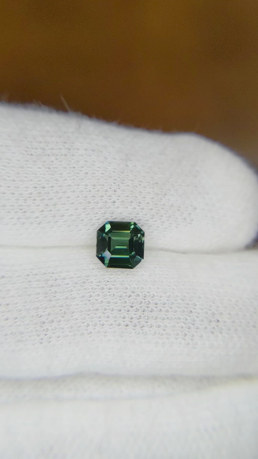 1.07 Ct. Bluish Green Sapphire from Ceylon (Sri Lanka) Size Video