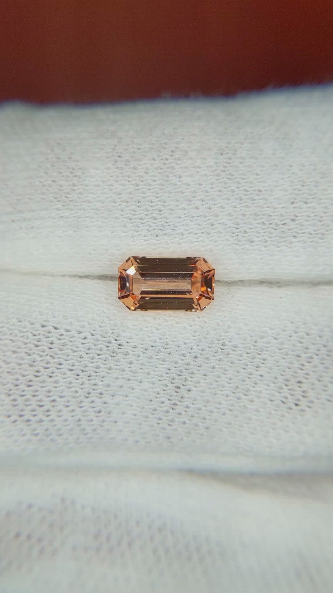 1.19 Ct. Peach Sapphire from Ceylon (Sri Lanka) Size Video
