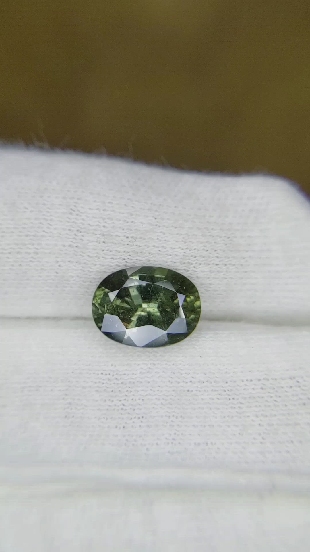 3.34 Ct. Bluish Green Sapphire from Ceylon (Sri Lanka) Size Video