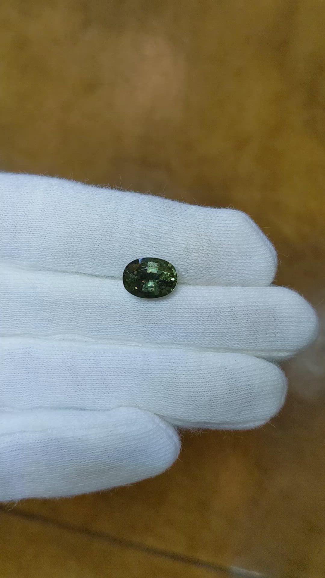 3.34 Ct. Bluish Green Sapphire from Ceylon (Sri Lanka) Size Video