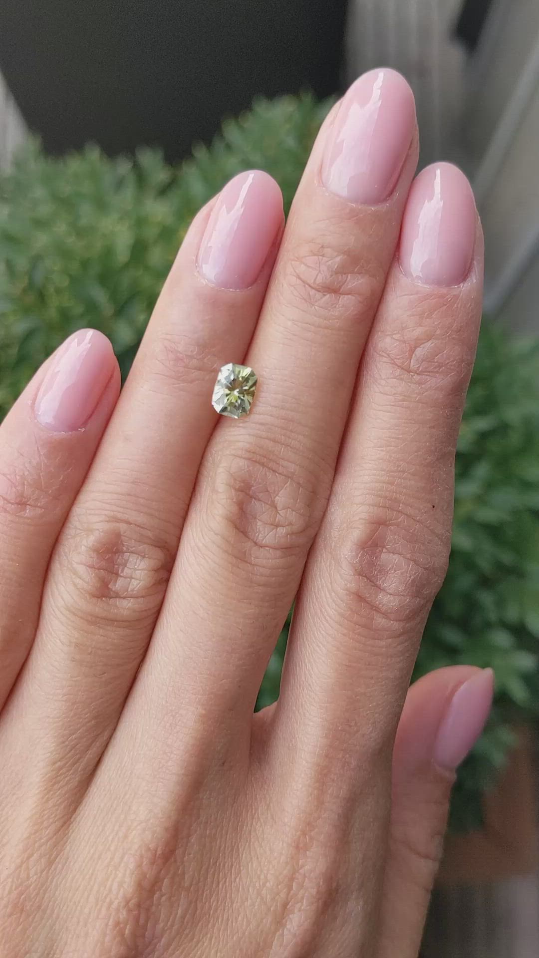 0.93 Ct. Greenish Yellow Sapphire from Montana Size Video