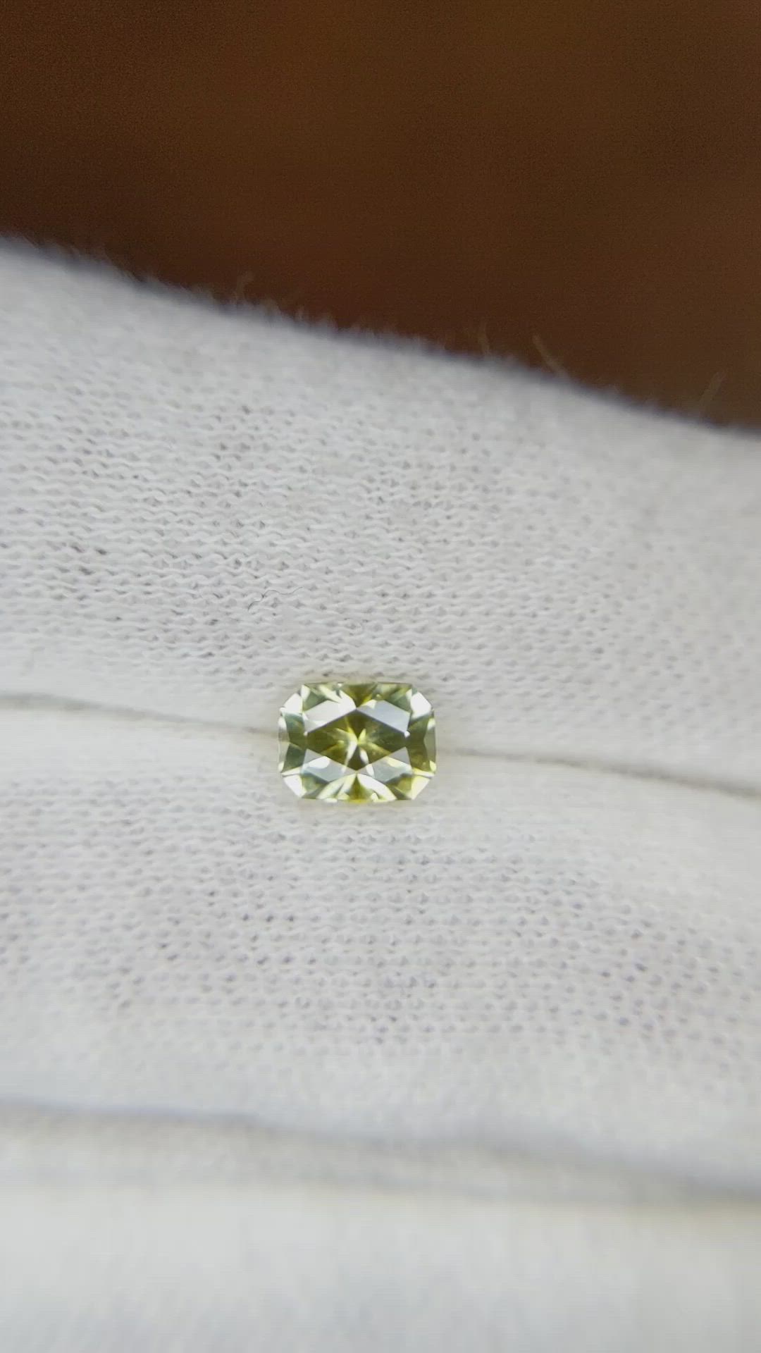 0.93 Ct. Greenish Yellow Sapphire from Montana Size Video