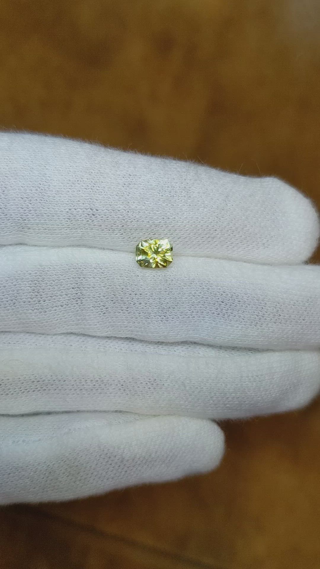 0.93 Ct. Greenish Yellow Sapphire from Montana Size Video